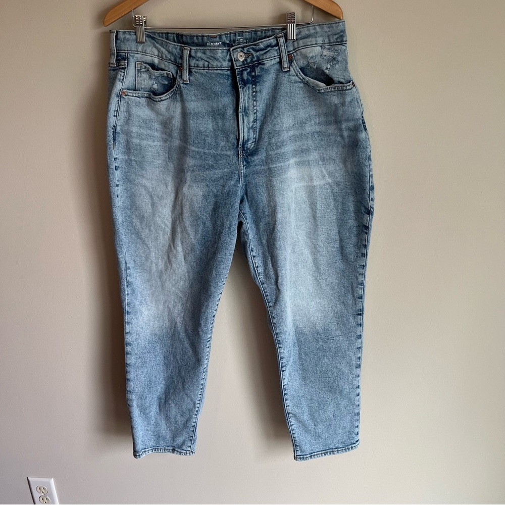 Old Navy High Rise Curvy OG Straight Tegan Denim Jeans 99% Cotton Size 18